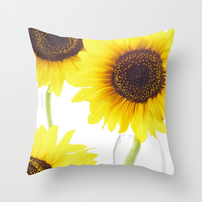 #Three  #Sunflowers for #decorativ #home #decors Throw Pillow