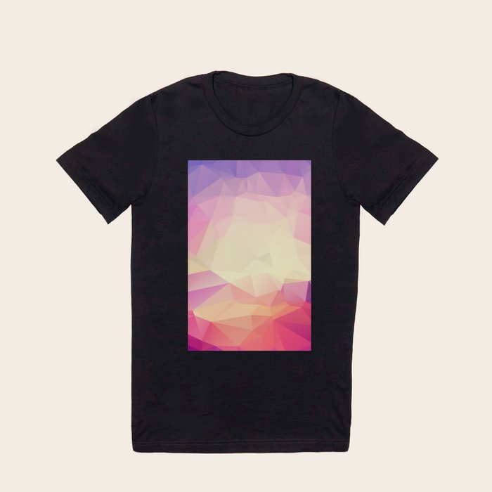 Shining Abstract Polygon Pattern Yellow Purple Pink and Orange T Shirt