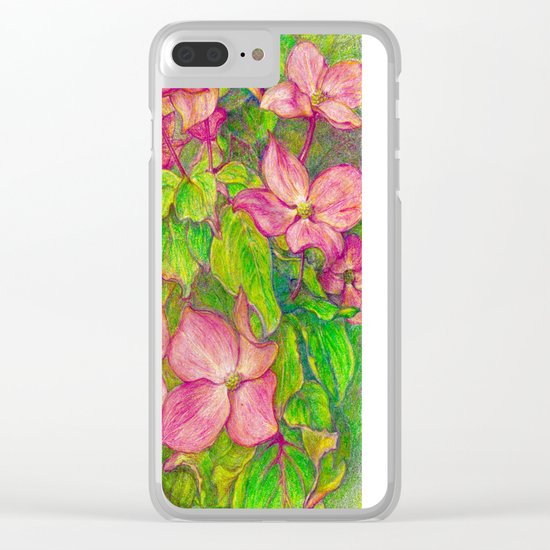 Satomi Dogwood, Pencil Sketch Clear iPhone Case