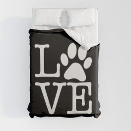 Love Pets Paw Cute Typography Duvet Cover