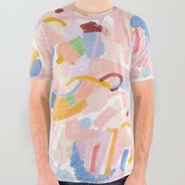 Abstract Playful Shapes All Over Graphic Tee