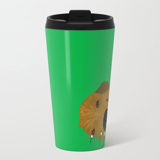 Golden Doodle in Grass Travel Mug