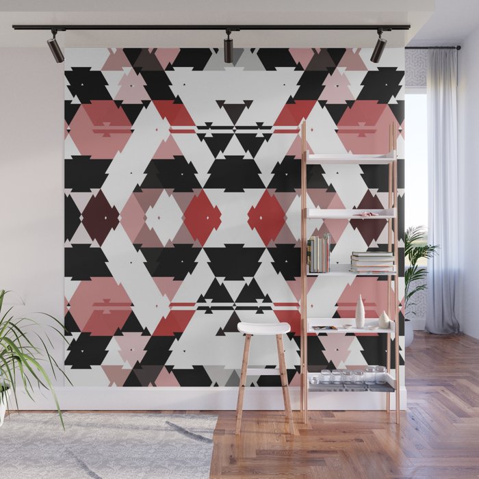 Black, white, red  Wall Mural