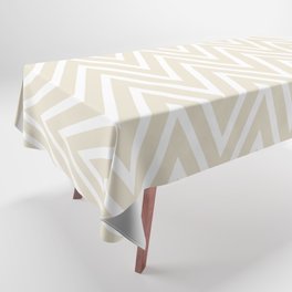 Beige & White Chevron Pattern  Tablecloth