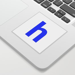 letter H (Blue & White) Sticker