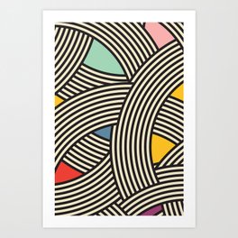 Modern Scandinavian Multi Colour Color Curve Graphic Art Print