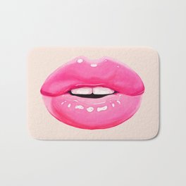 Fashion pink lips I Bath Mat