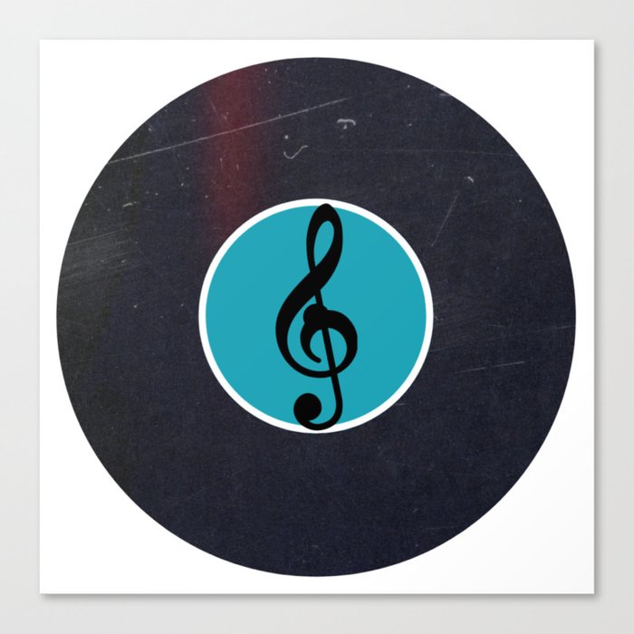Vinyl Record Art G Clef Musical Note Canvas Print