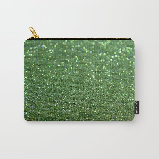 Green sparkle glitter effect background for girlies on #Society6 Carry-All Pouch