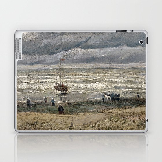 Beach at Scheveningen in Stormy Weather Laptop & iPad Skin