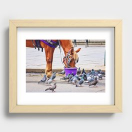 Sharing Lunch Recessed Framed Print