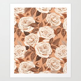 A Realm Of Roses - Terracotta Neutrals Art Print
