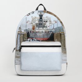 Miraflores Canal watercolor - Panama Backpack