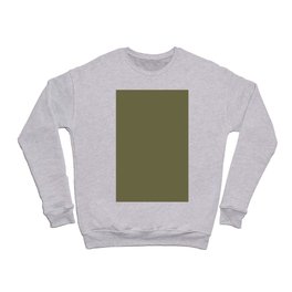 Dark Green-Brown Solid Color Pantone Olive Branch 18-0527 TCX Shades of Green Hues Crewneck Sweatshirt