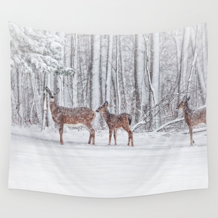 Winter Visits Wall Tapestry