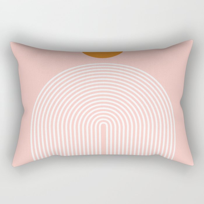 Abstraction_SUN_LINE_POP_ART_PINK_Minimalism Rectangular Pillow