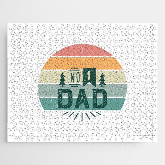 No. 1 Dad Teal Jigsaw Puzzle