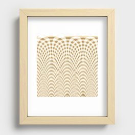 Beige and white curved squares Recessed Framed Print