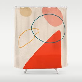 Nordic Organic Abstract Shapes Shower Curtain