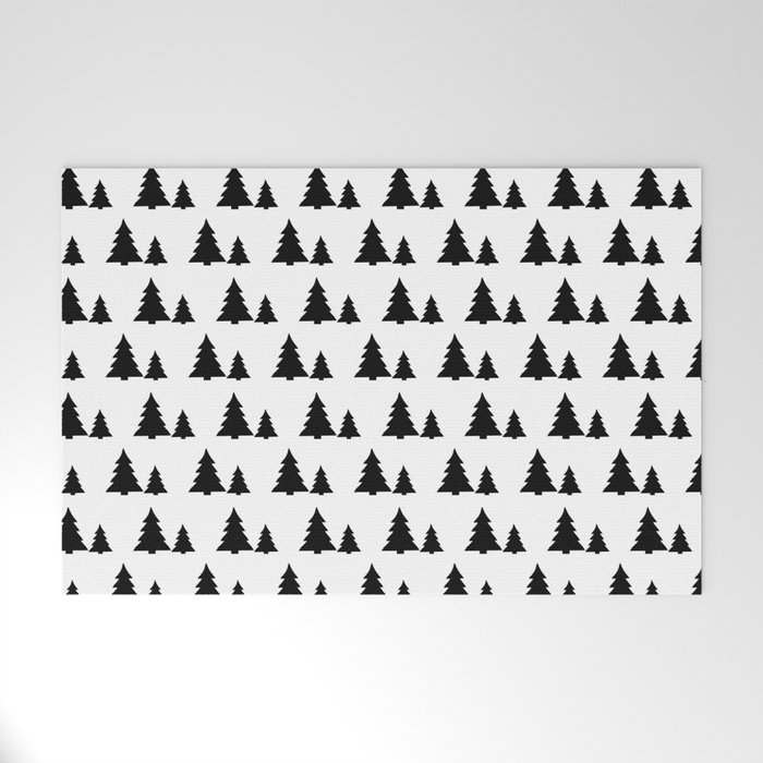 Black and White Christmas Pattern 11 Welcome Mat