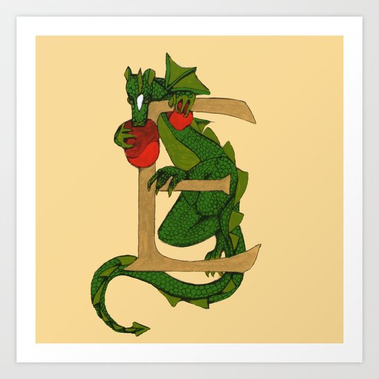Oscar & the Roses Letter E Art Print
