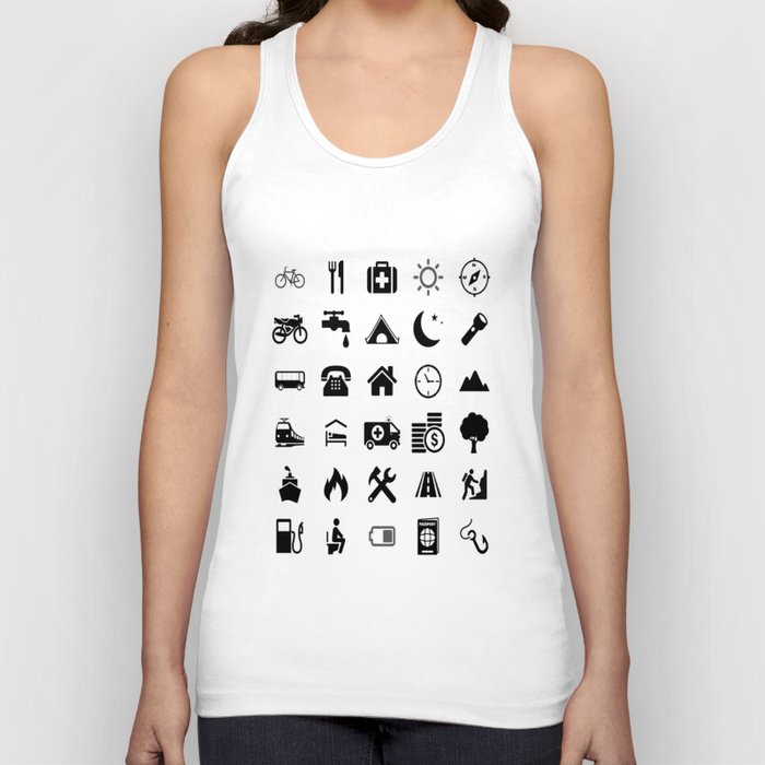Extreme White Icon model: Traveler emoticon help for travel t-shirt Tank Top