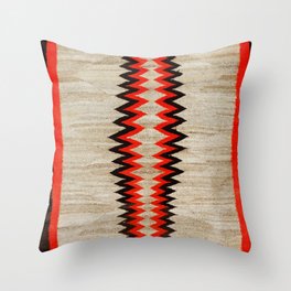 Antique Navajo Rug With Chevron Stripes Print Throw Pillow