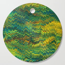 Abstract Organic Pattern Green and Yellow Cutting Board