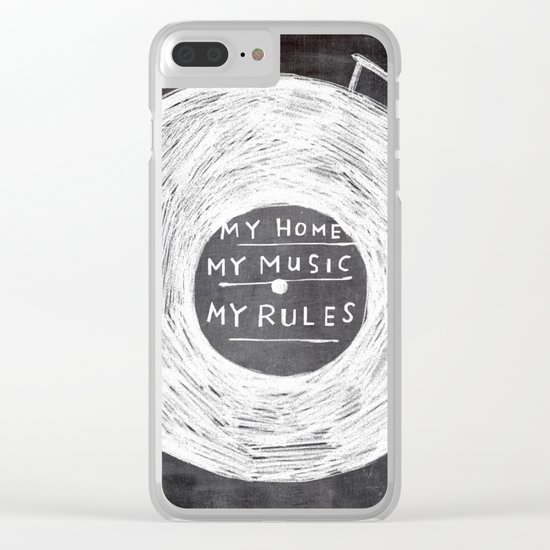 my home, my music, my rules Clear iPhone Case