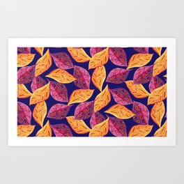 Jewel Leaves Art Print