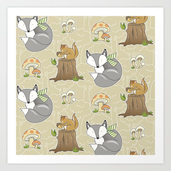 Forest Friends Art Print