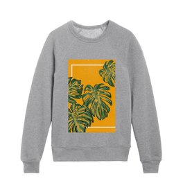 Mustard Monstera Illustration Kids Crewneck