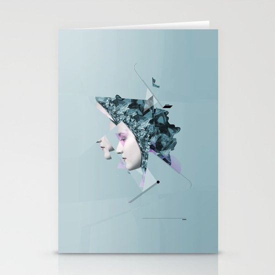 Faces Blue 05 Stationery Cards