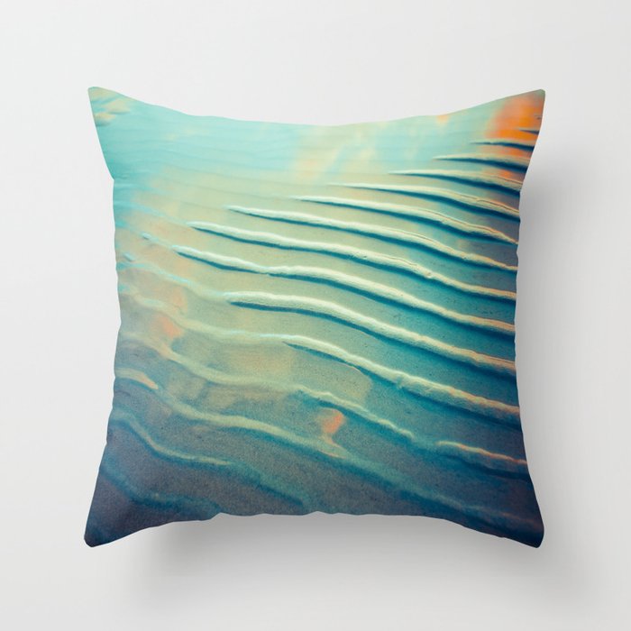 Ocean waves in teal Throw Pillow