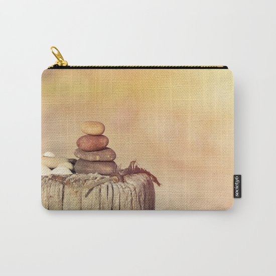 Balanced stone cairn in sunset light Carry-All Pouch