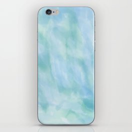 light blue green watercolor sea  iPhone Skin