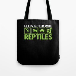Life Is Better With Reptiles Herpetology Men Women Tote Bag | Animalreptile, Dinosaurs, Pogona, Herpetology, Dinosaurart, Dogpogona, Gift, Bearded, Dog, Graphicdesign 