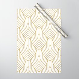 Gold and white art-deco pattern Wrapping Paper