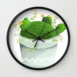 watercolor cute cactus Wall Clock