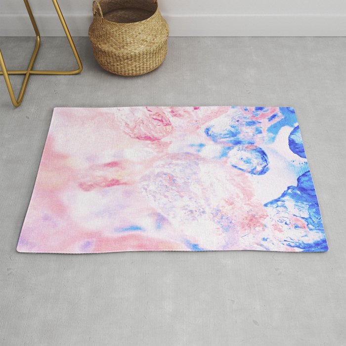 crushed crystal pink and blue impressionism texture Rug