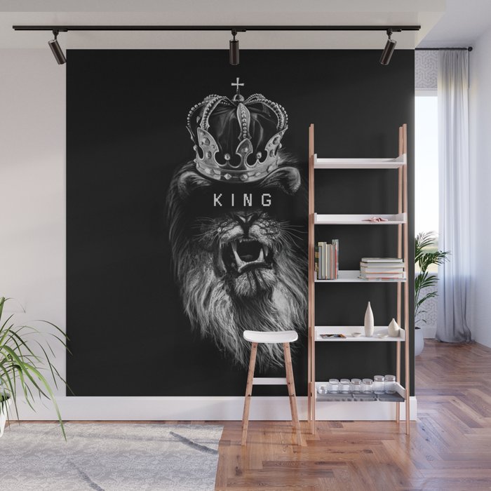 Lion Lionart King Animal Black Minimal Interior Black White Wall Art Art Print Trendy Decor Wall Mural By Ivanjoh Society6