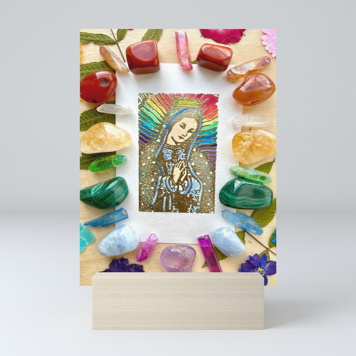 Cosmic Mother Healing Crystal Rainbow Holy Mother Mini Art Print