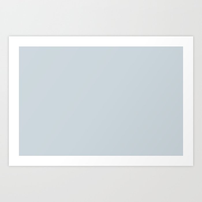 Airy Pastel Blue Grey Solid Color Pairs To Sherwin Williams Mild Blue SW 6533 Art Print