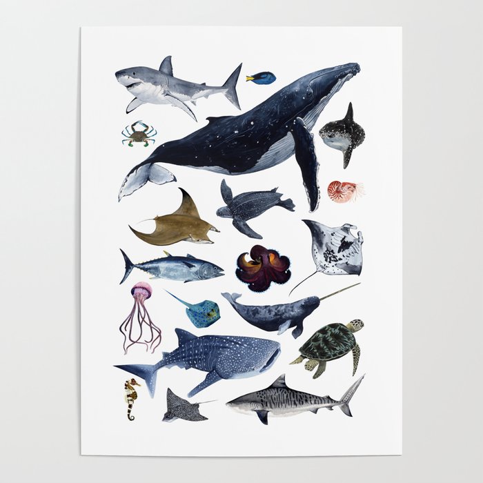 SEA CREATURES Poster by Beatriz Abaitua