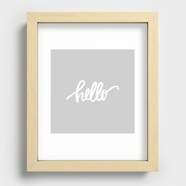 Hello in Gray Recessed Framed Print