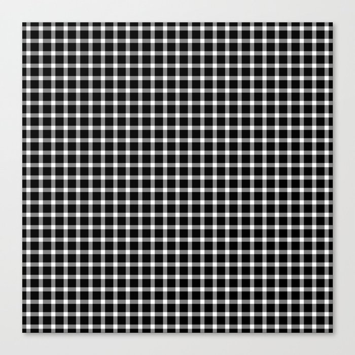 Classic Gingham Black and White - 02 Canvas Print