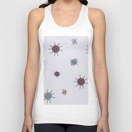 Atomic Age Starburst Planets Lavender Desaturated Purple Unisex Tank Top