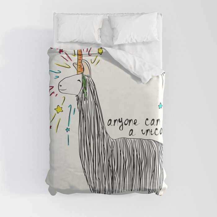 Anyone can be a unicorn...all you need is some creativity. Or a carrot if you're actually a llama. Duvet Cover