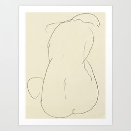 Minimal nude figurative sketch Art Print