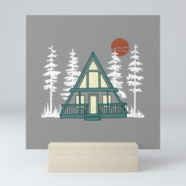 A Frame with Pine Trees Mini Art Print